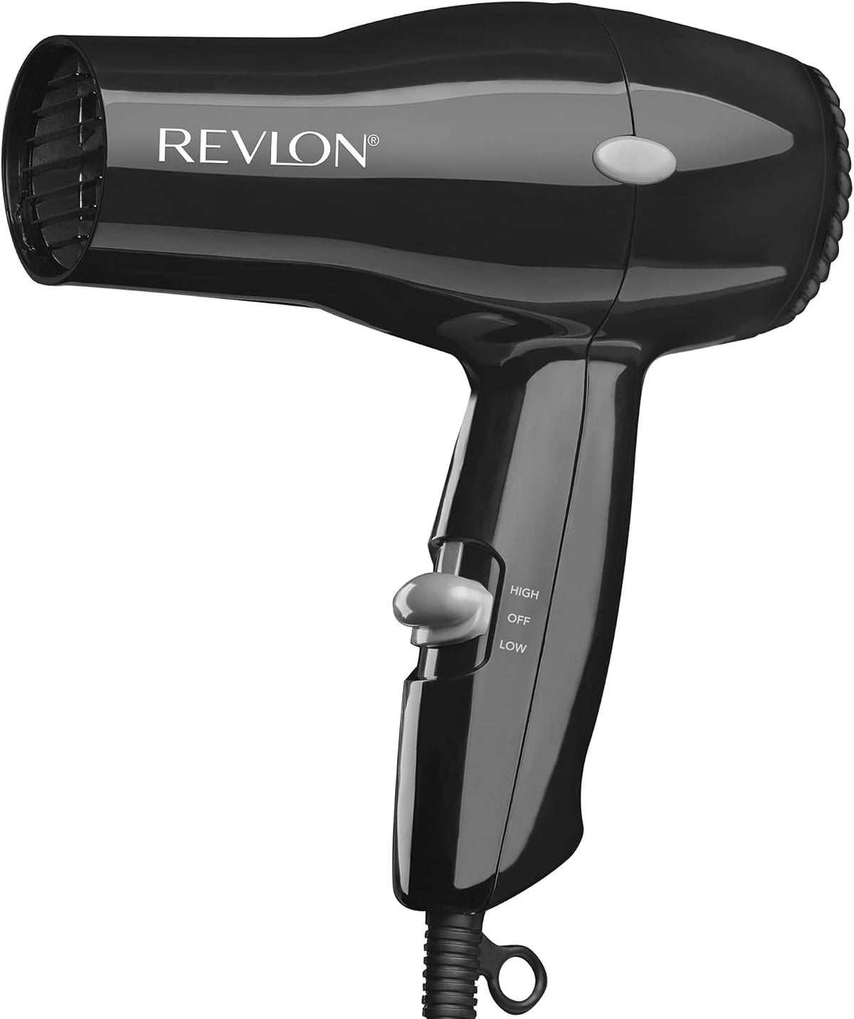 Revlon Compact Hair Dryer | 1875W Lightweight Design, Perfect for Travel, (Black) | Lightweight Design, 2 Heat/Speed Settings, Hanging Ring