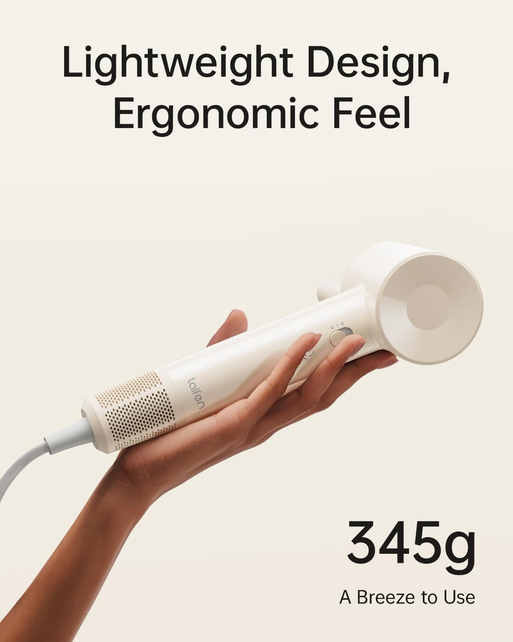 Laifen SE Lite High-Speed Ionic Hair Dryer with Diffuser, Milktea