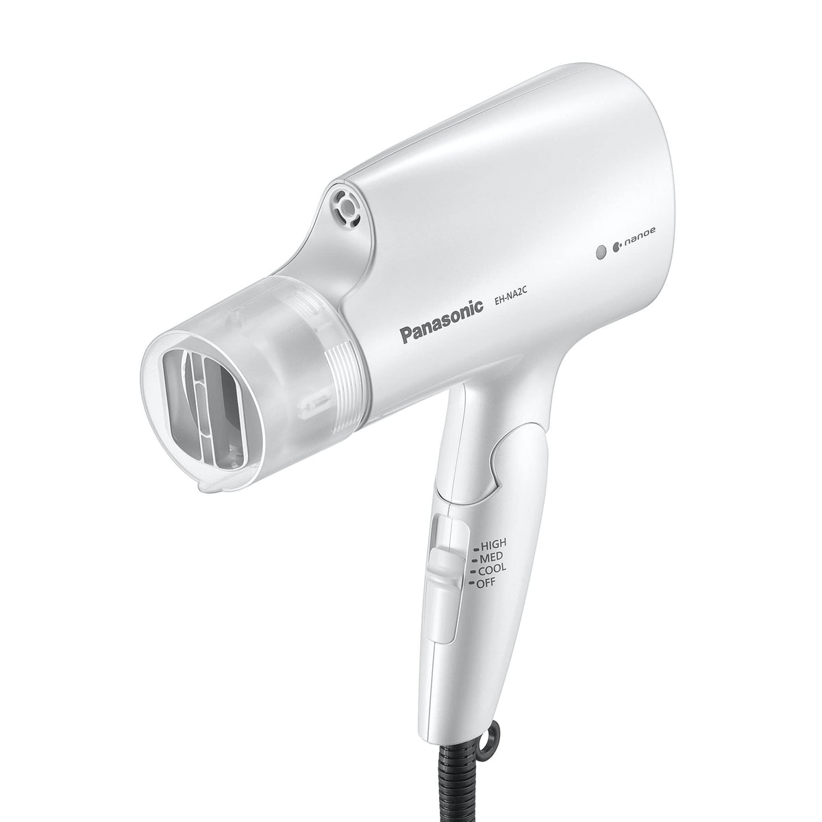 Panasonic nanoe Compact Hair Dryer for Healthy-Looking Hair, 1400W Portable, Folding Handling and Quickdry Nozzle for Fast Drying – EH-NA27-K (Black/Pink)
