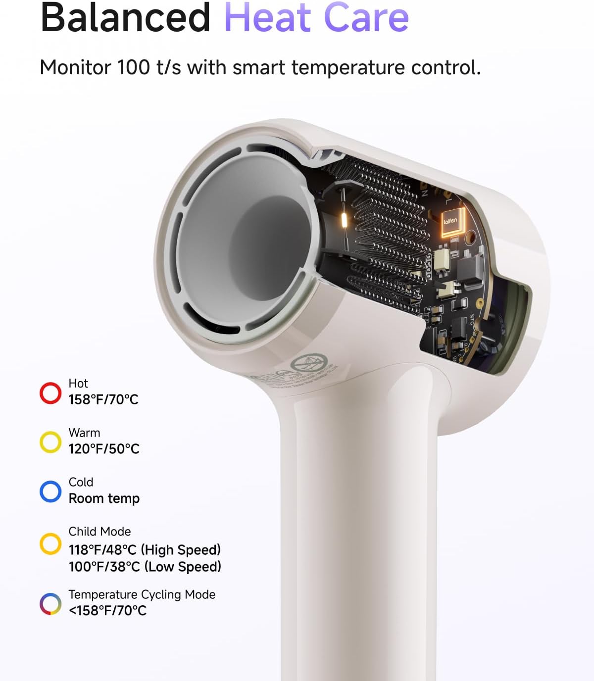 Laifen Air Diffuser Hair Dryer, 15×High-Speed Blow Dryer for Women, Milktea