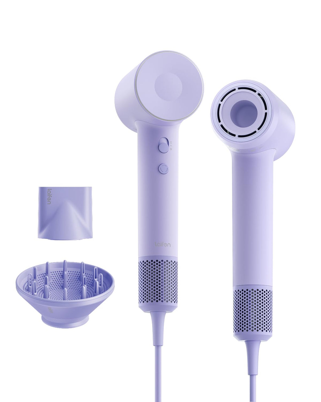 Laifen SE 2 Diffuser Hair Dryer for Women, 21.5m/s Air Speed, Matte White