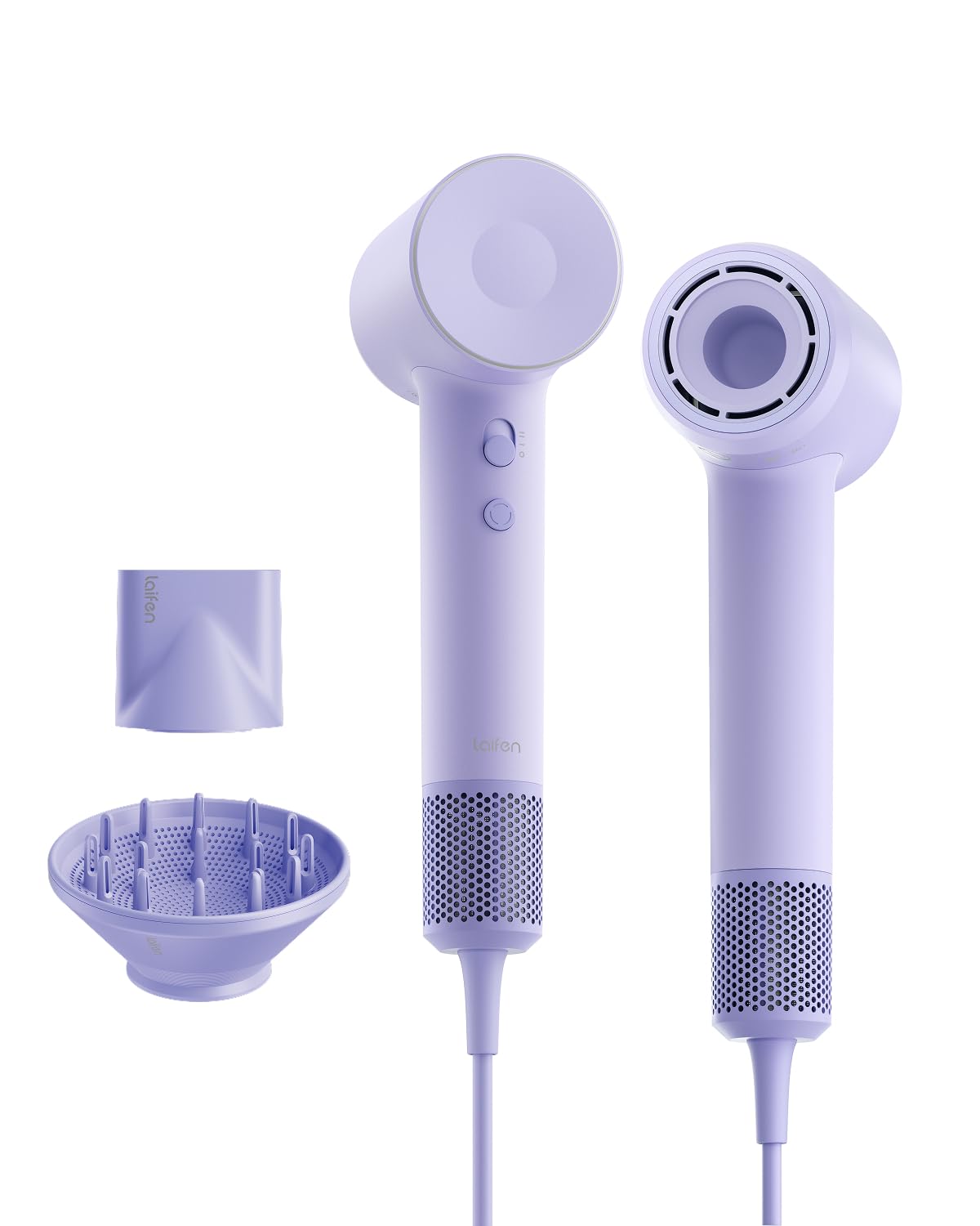 Laifen SE 2 Diffuser Hair Dryer for Women, 21.5m/s Air Speed, Matte White