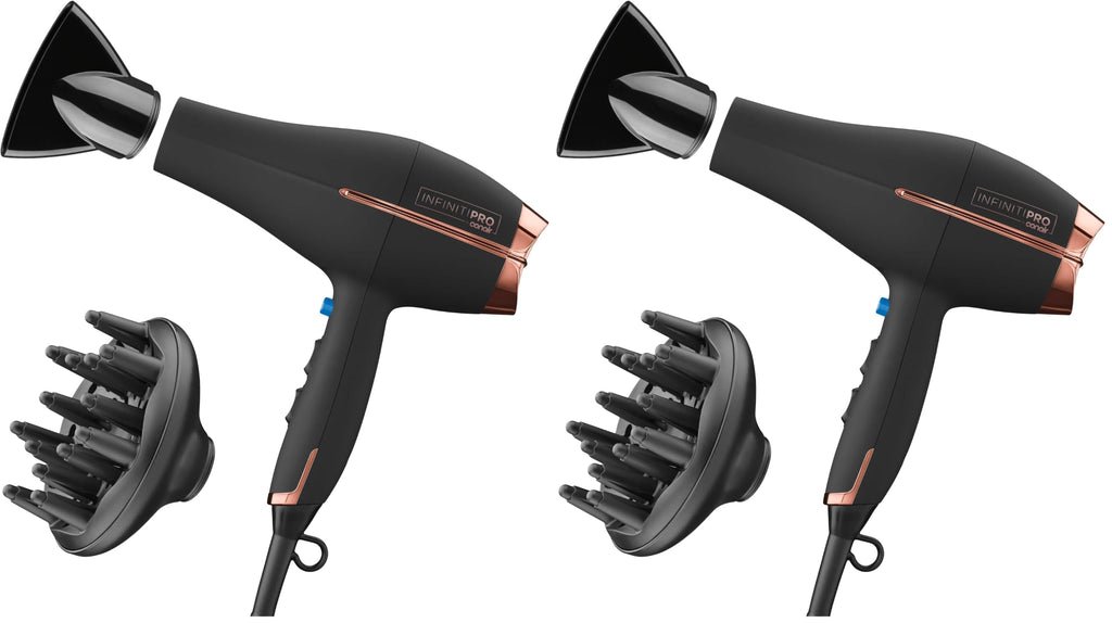 Conair InfinitiPRO Hair Dryer with Diffuser & Concentrator, 1875W, Black