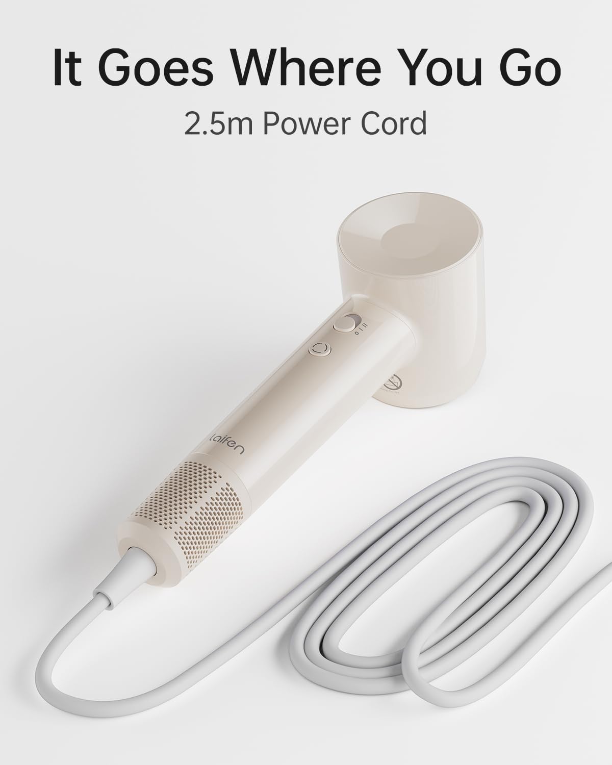 Laifen SE Lite High-Speed Ionic Hair Dryer with Diffuser, Milktea