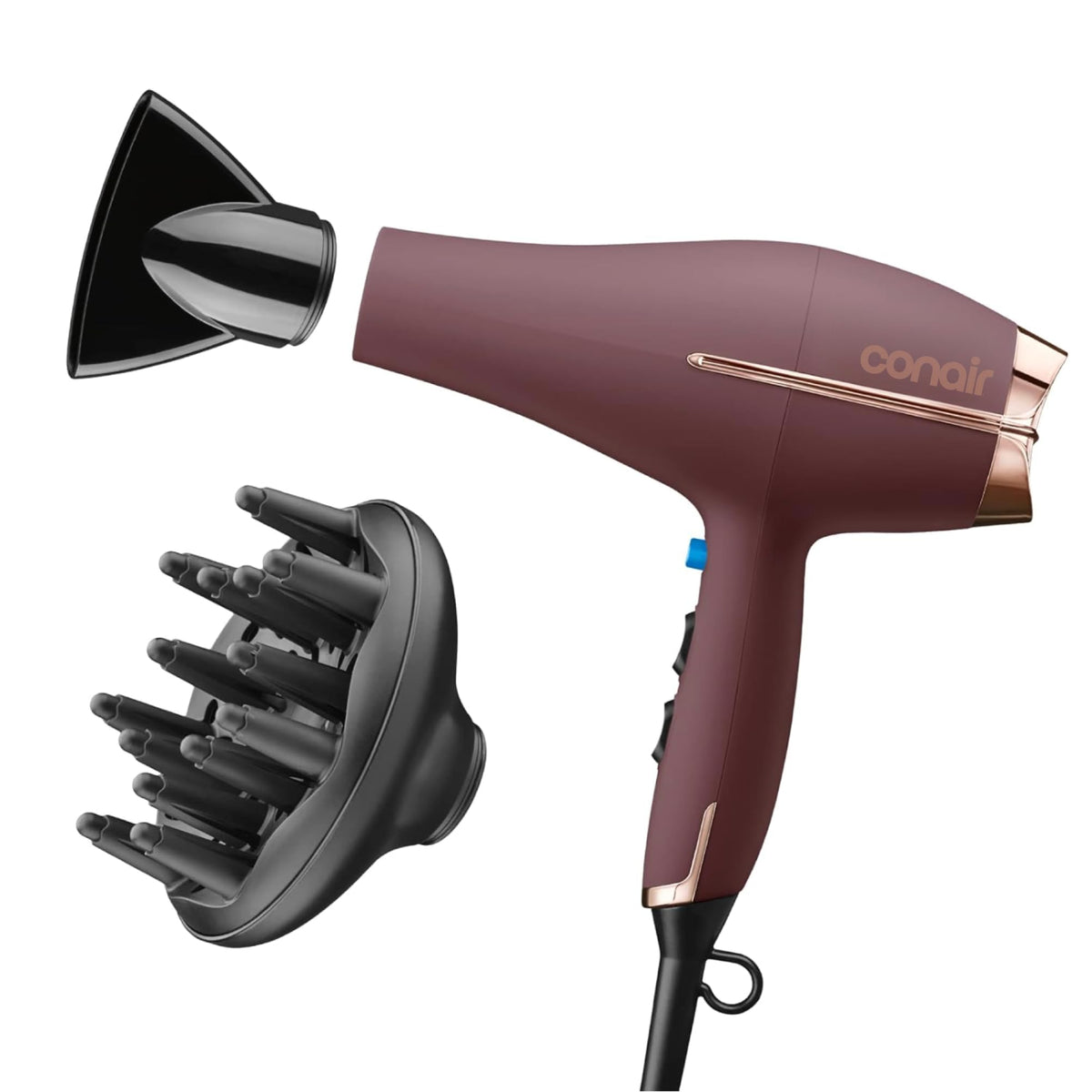 Conair InfinitiPRO Hair Dryer with Diffuser & Concentrator, 1875W, Black