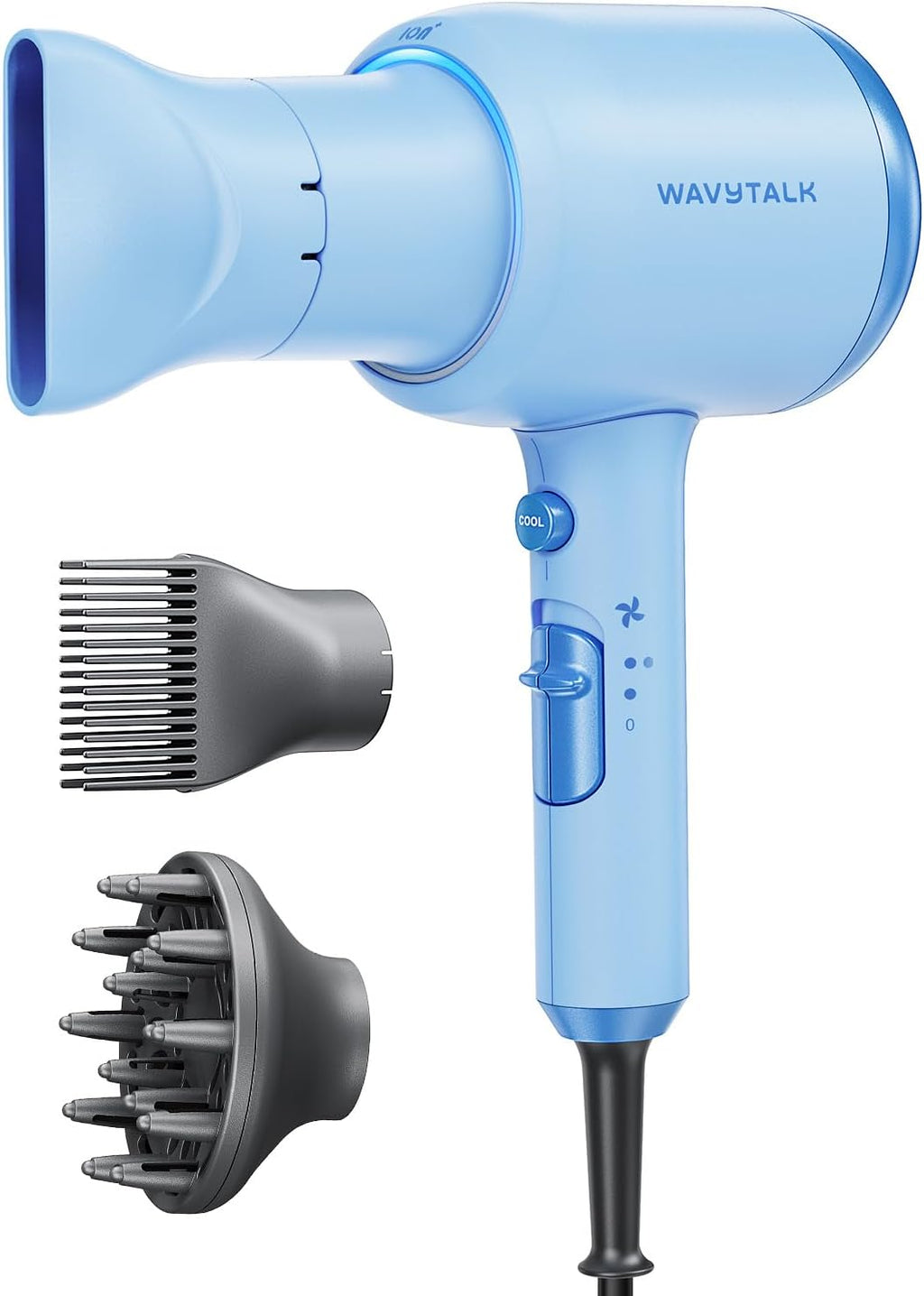 Wavytalk Blown Away Ionic Hair Dryer with Diffuser for Curly Hair
