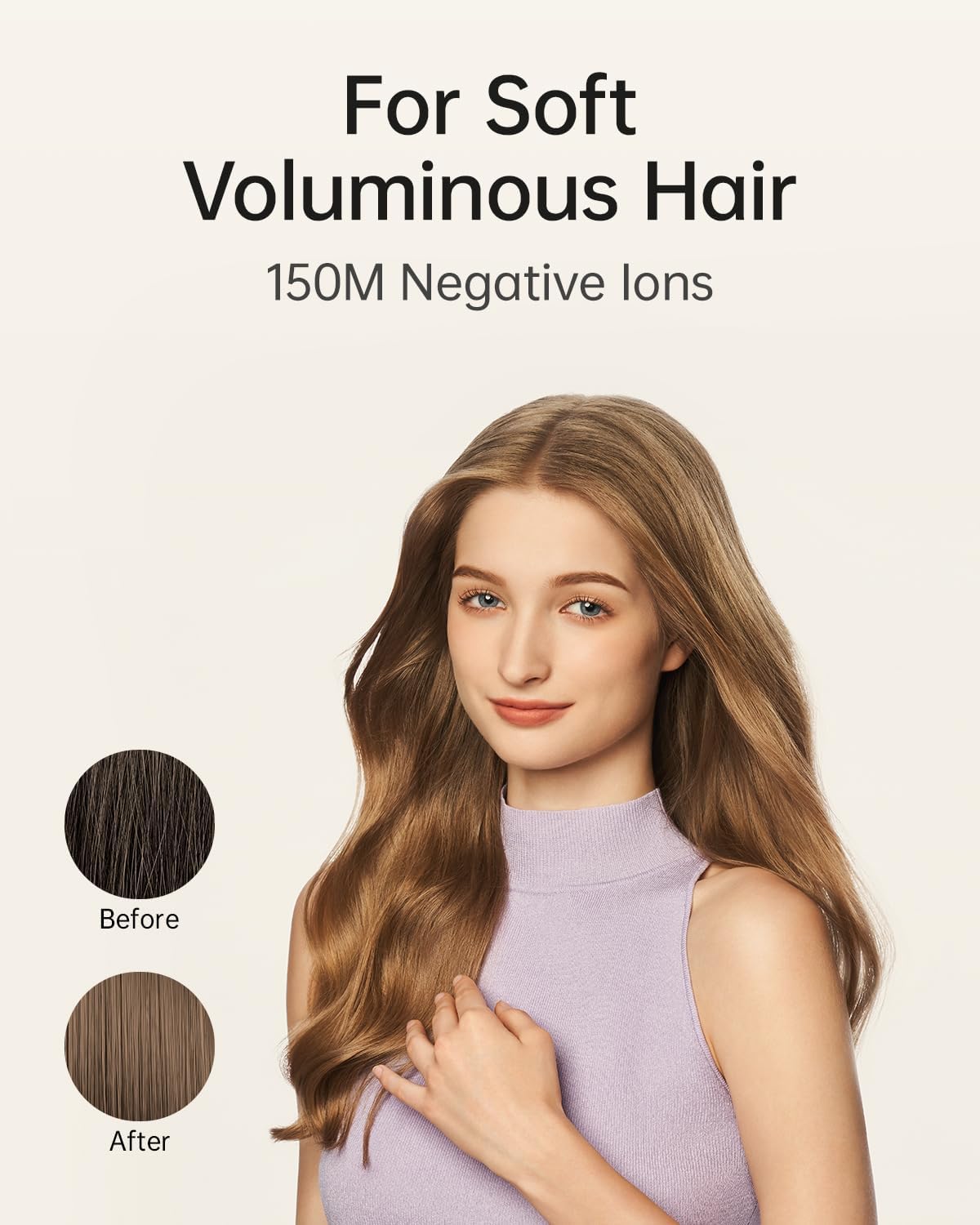Laifen SE Lite High-Speed Ionic Hair Dryer with Diffuser, Milktea