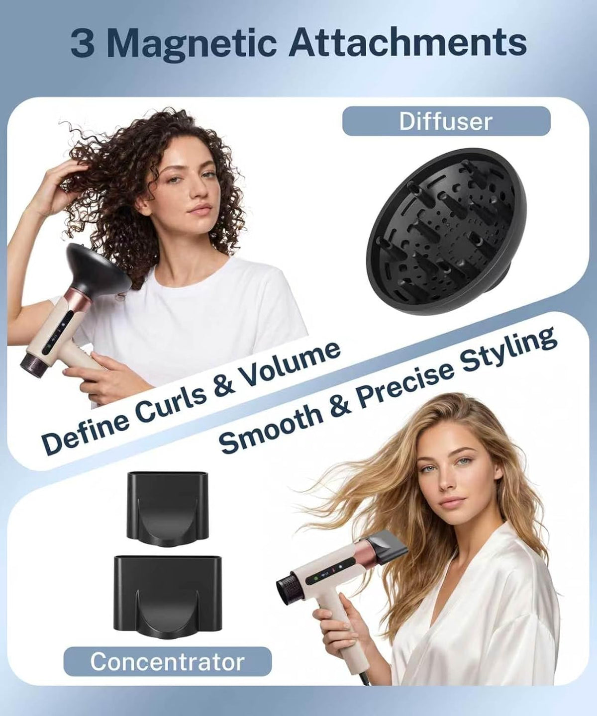 Pro Hair Dryer, High-Speed Ionic Blow Dryer with Diffuser, 1875W