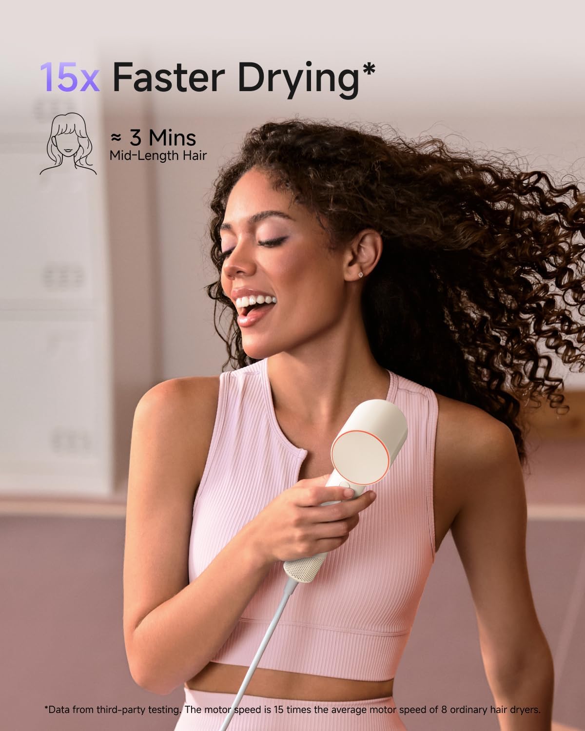 Laifen Air Diffuser Hair Dryer, 15×High-Speed Blow Dryer for Women, Milktea